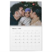 Modernes, stilvolles Black Gold Foto Monogram Kalender (Feb 2026)