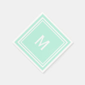 Modernes, stilvolles, blassgrünes Monogramm Serviette (Ecke)