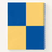 Modernes, stilvolles Blau und Gelb geprüft Notizblock (Rückseite)