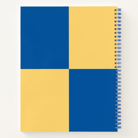 Modernes, stilvolles Blau und Gelb geprüft Notizblock (Rückseite)