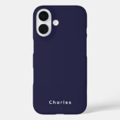 Modernes, stilvolles Blue Bold Monogram Masculine Case-Mate iPhone Hülle (Rückseite)