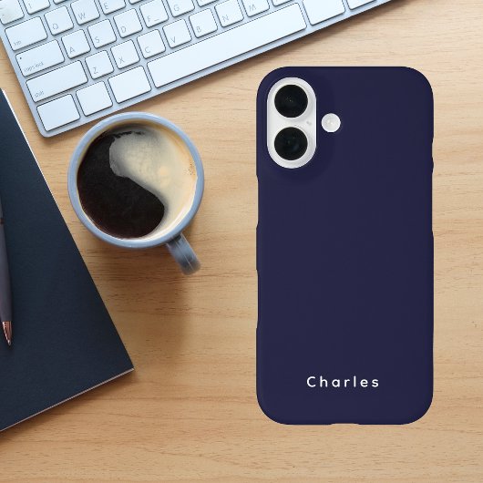 Modernes, stilvolles Blue Bold Monogram Masculine Case-Mate iPhone Hülle