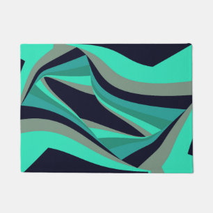 Modernes, stilvolles Blue Green Aqua Aquamarin Tür Fußmatte