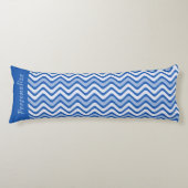 Modernes, stilvolles Blue Wavy Personalisiert Bedd Seitenschläferkissen (Vorderseite)