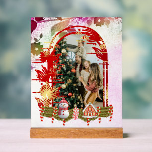 Modernes, stilvolles Blumenweihnachtsfest - Foto Acrylschild