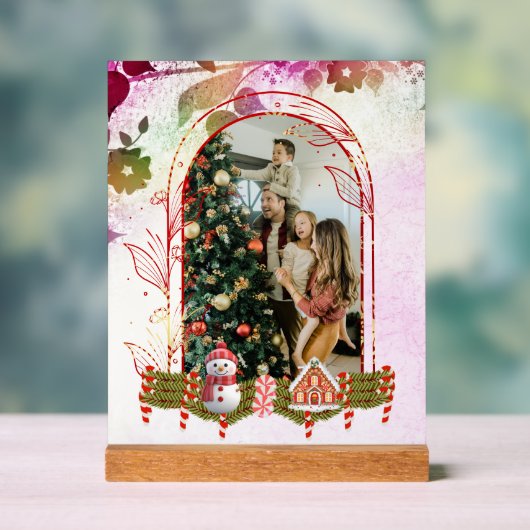 Modernes, stilvolles Blumenweihnachtsfest - Foto Acrylschild (Neutral)