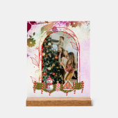 Modernes, stilvolles Blumenweihnachtsfest - Foto Acrylschild (Vorderseite)