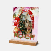 Modernes, stilvolles Blumenweihnachtsfest - Foto Acrylschild (Winkel)