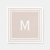 Modernes, stilvolles Blush Custom Monogram Serviette (Vorderseite)