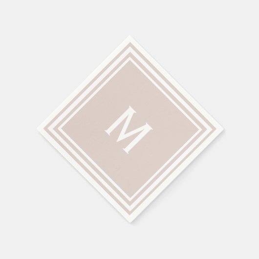 Modernes, stilvolles Blush Custom Monogram Serviette (Ecke)