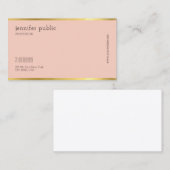 Modernes stilvolles Blush Pink Gold Beruflich Einf Visitenkarte (Vorne/Hinten)