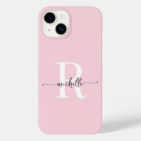 Modernes, stilvolles Blush Pink Script Monogram In