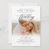 Modernes, stilvolles Boho Wedding Foto Einladung (Vorderseite)