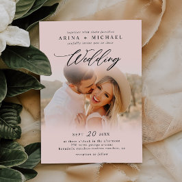 Modernes, stilvolles Boho Wedding Foto Einladung