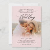 Modernes, stilvolles Boho Wedding Foto Einladung (Vorderseite)