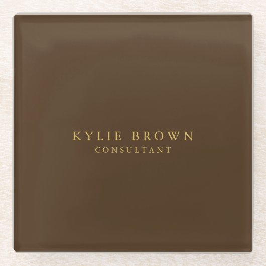 Modernes, stilvolles Braun Gold Beruflich Glasuntersetzer (Vorderseite)