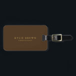 Modernes, stilvolles Braun Gold Beruflich Trendy Gepäckanhänger<br><div class="desc">Diese Vorlage kann an alle beruflichen Beruf angepasst werden.</div>