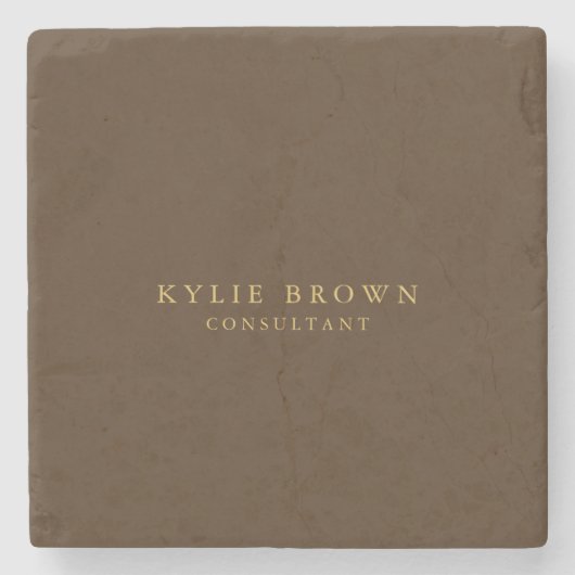 Modernes, stilvolles Braun Gold Beruflich Trendy Steinuntersetzer (Vorderseite)