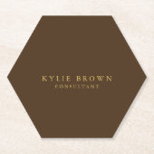 Modernes, stilvolles Braun Gold Beruflich Trendy Untersetzer (Vorderseite)