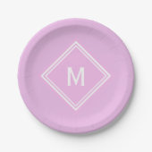 Modernes, stilvolles Bubblegum Pink Custom Monogra Pappteller (Vorderseite)