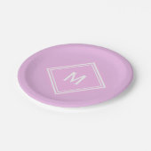 Modernes, stilvolles Bubblegum Pink Custom Monogra Pappteller (Schrägansicht)