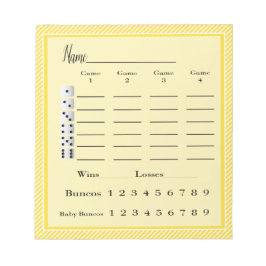 Modernes, stilvolles Bunco Score Pad Notizblock
