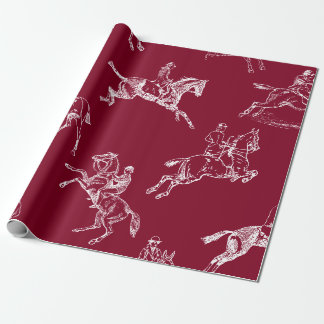 Modernes, stilvolles Burgundy Horseback Riding Toi Geschenkpapier