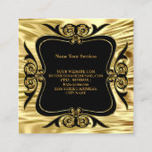 Modernes, stilvolles Business Deko Gold Black SQ Quadratische Visitenkarte (Rückseite)