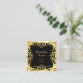 Modernes, stilvolles Business Deko Gold Black SQ Quadratische Visitenkarte (Stehend Vorderseite)