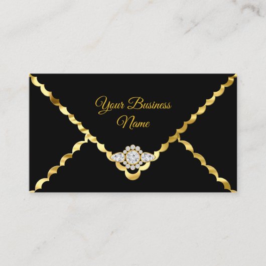 Modernes, stilvolles Business Gold Black Diamond E Visitenkarte (Vorderseite)