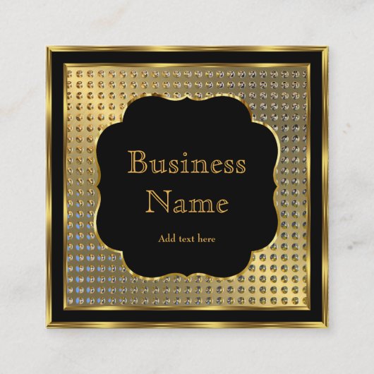 Modernes, stilvolles Business Gold Black Metal Loo Quadratische Visitenkarte (Vorderseite)