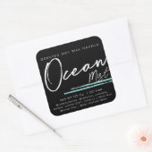 Modernes, stilvolles Candle Label Schlicht Black O Quadratischer Aufkleber (Umschlag)