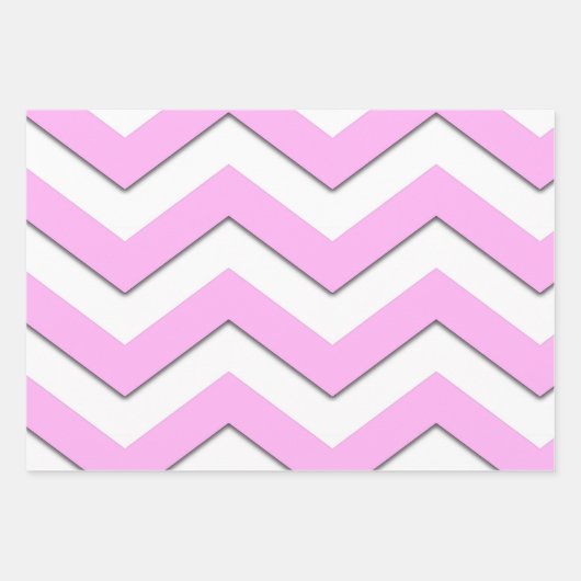 Modernes, stilvolles Chevon Stripe Yellow Pink Lil Geschenkpapier Set (Vorderseite 3)