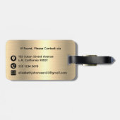 Modernes, stilvolles Chic Gold Brushed Metal Mit M Gepäckanhänger (Rückseite horizontal)