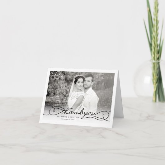 Modernes, stilvolles Chic Script-Foto Hochzeit Vie (Vorderseite)