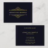 Modernes stilvolles Design Elegantes Schwarzes Gol Visitenkarte (Vorne/Hinten)