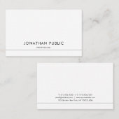 Modernes stilvolles Design Trendy Smooth Schlicht Visitenkarte (Vorne/Hinten)