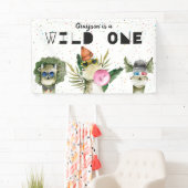 Modernes stilvolles Dinosaurier Geburtstagszeichen Banner (Insitu)