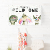 Modernes stilvolles Dinosaurier Geburtstagszeichen Banner (Insitu)