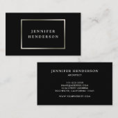 Modernes, stilvolles, edles Schwarz-Silber-berufli Visitenkarte (Vorne/Hinten)