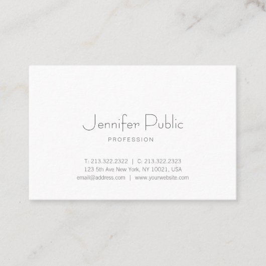 Modernes, stilvolles Einfaches Template Beruflich Visitenkarte (Vorderseite)