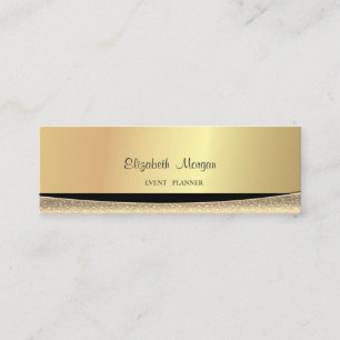 Modernes stilvolles Elegant Gold, gestreift Mini Visitenkarte