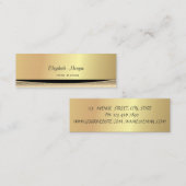 Modernes stilvolles Elegant Gold, gestreift Mini Visitenkarte (Vorne/Hinten)