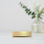 Modernes stilvolles Elegant Gold, gestreift Mini Visitenkarte (Stehend Vorderseite)