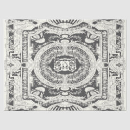 Modernes, stilvolles Elegantes Grau Weiß Barock Or Seidenpapier