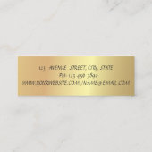 Modernes stilvolles Elegantes Grün Lotus Mini Visitenkarte (Rückseite)