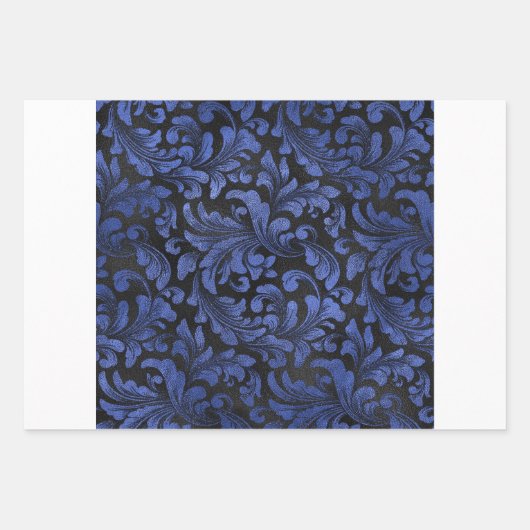 Modernes, stilvolles, festliches, dunkelblaues Kar Geschenkpapier Set (Vorderseite 2)