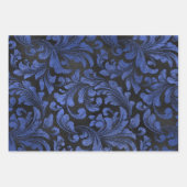 Modernes, stilvolles, festliches, dunkelblaues Kar Geschenkpapier Set (Vorderseite)