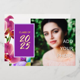 Modernes, stilvolles Foil Abschluss Foto Folieneinladung