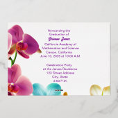 Modernes, stilvolles Foil Abschluss Foto Folieneinladung (Rückseite)